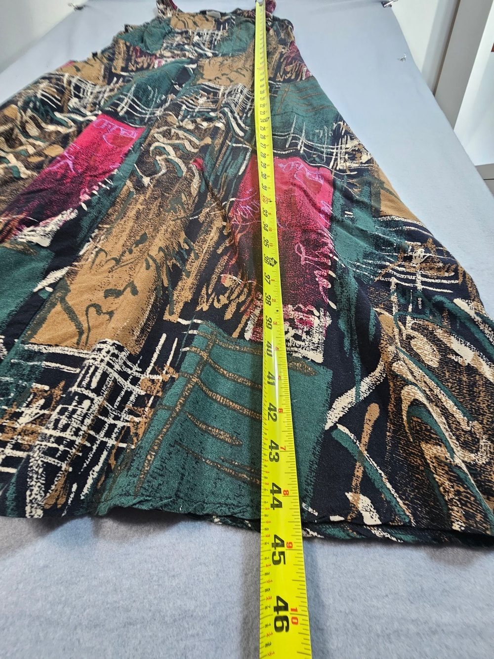 #147 Vintage All That Jazz Abstract Art Print Sleeveless Maxi Dress – Made in US - Picture 4 of 6